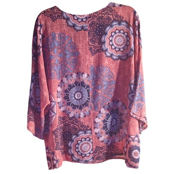 Beyond Capri Made in Italy 100% Cotton Gauze Dusty Rose Tunic Women's One Size - Picture 3 of 6